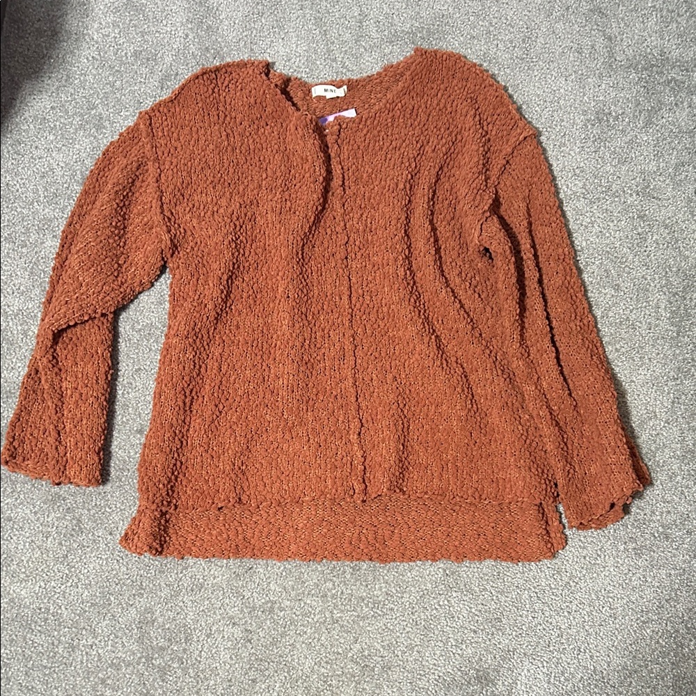Cozy Textured Rust Sweater